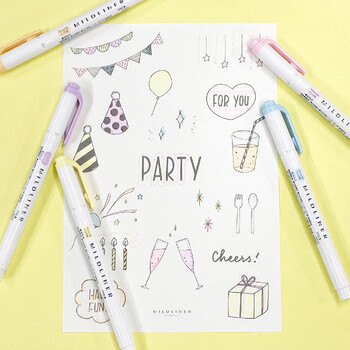 斑马牌 (ZEBRA)【热门商品】荧光笔 WKT7 5色套装 温和系列 双头荧光笔 学生标记笔记号笔 WKT7-5C-YC