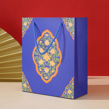 故宫文化 故宫文化手提袋礼品袋 故宫博物院文创礼品 中号手提袋蓝色