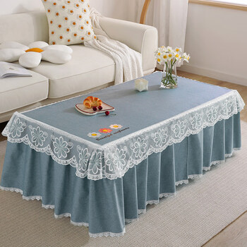 法式免洗防油茶几罩防水防油茶几桌布蕾丝电视柜桌布台布套罩欧式布艺