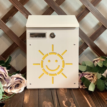 ins铁艺小信箱邮箱田园壁挂铁皮意见箱心语信箱家居室外创意装饰 米白