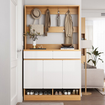 孟坤 鞋柜衣帽架一体家用进门口鞋柜带挂衣架一体和挂衣柜入户门 橡胶