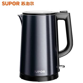 苏泊尔（SUPOR）家用多功能电热壶烧水壶 炫酷彩钢防烫保温全钢无缝内胆电水壶 1.7L容量 SW-17S36A