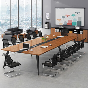 圣黎会议桌椅长桌小型洽谈培训办公桌简约现代工作台2.4*1.2米会议桌