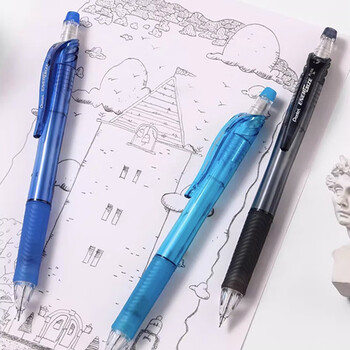 派通（Pentel ）PL105自动铅笔 0.5mm一二年级小学生书写铅笔素描绘图勾线活动铅笔带橡皮 蓝色单支装