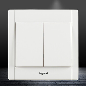 开关插座墙壁电源面板美涵雅白86型二位开关二开双控tcl