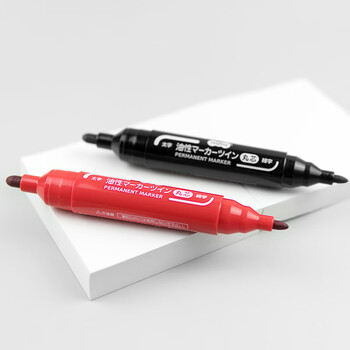 【开学必备】日本TANOSEE 双圆头记号笔马克笔 粗字2.5mm+细字1.2mm 黑色 TS-CWMB-MB 【开学必备】日本TANOSEE 双圆头记号笔马克笔 粗字2.5mm+细字1.2mm 黑色 TS-CWMB-MB