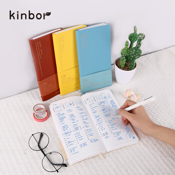 kinbor蓝纹创意周计划88张自填式手帐皮面本便携笔记本子时间轴效率记事本日记本DT53159伴手礼 kinbor蓝纹创意周计划88张自填式手帐皮面本便携笔记本子时间轴效率记事本日记本DT53159伴手礼