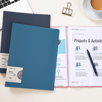 齐心(COMIX)A4/60页资料册/插袋文件册/活页文件夹/文件收纳袋 办公用品 EA2026 浅蓝 齐心(COMIX)A4/60页资料册/插袋文件册/活页文件夹/文件收纳袋 办公用品 EA2026 浅蓝