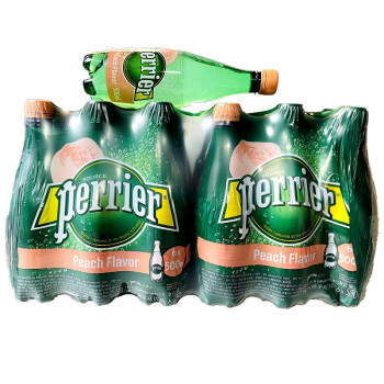 巴黎水perrier整箱含氣蘇打水味氣泡水飲料法國進口天然礦泉水500ml