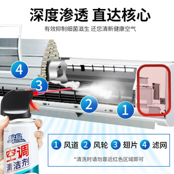 绿岛空调清洗剂300ml*3瓶 挂机柜机空调清洁剂家用免拆免洗强力去污