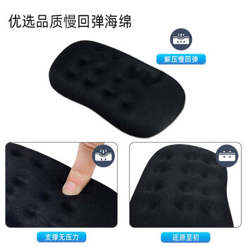 宜适酷(EXCO)人体工学鼠标垫记忆棉手腕托手托护腕电脑办公游戏腕垫掌托纯黑8947