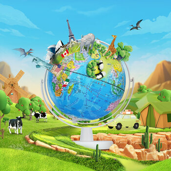 北斗双AR万向浮雕88星座3D立体地球仪六一儿童玩具男孩女孩教师节学生日用礼物大号摆件G2517AR