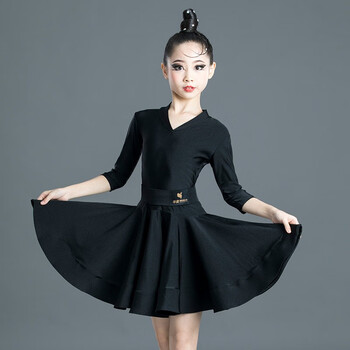 fmzxg女童拉丁舞服装夏季儿童舞蹈练功服女孩专业标准考级比赛规定春