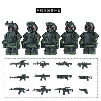 乐高军事积木人仔特种兵俄军阿尔法部队男生人偶拼装玩具 军绿重装
