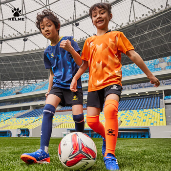 卡尔美（KELME）儿童足球袜长筒青训高筒足球袜子防滑专业训练球袜 荧光粉荧光绿