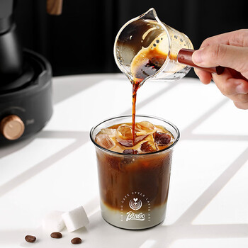Bincoo玻璃杯咖啡杯简约扩口冷萃冰美式拿铁杯啤酒杯透明水杯茶杯