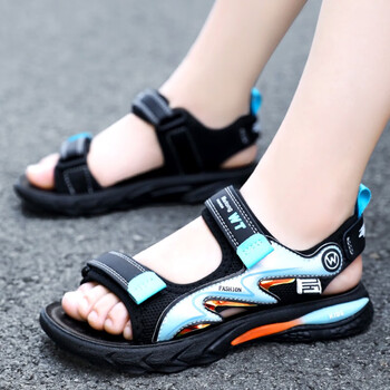 七波辉儿童凉鞋男童鞋2023新款夏季防滑凉拖大童男孩软底儿童露趾沙滩