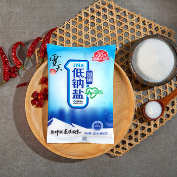 盐富钾钠盐350g6包加钾食用盐家用高钾盐