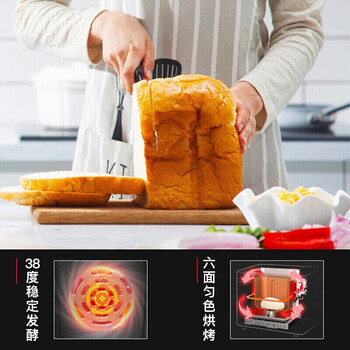 东菱（Donlim）面包机 全自动 和面机 家用 揉面机 可预约智能投撒果料烤面包机DL-TM018