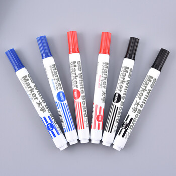 【开学必备】日本TANOSEE进口可擦白板笔记号笔办公文具会议教学学生用品易擦中号圆头黑色3支装TS-WBMBG-B