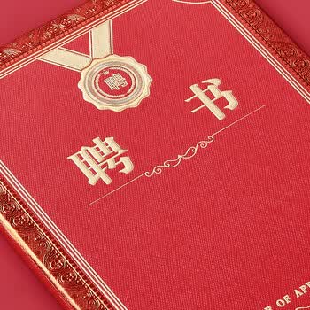 齐心（COMIX）聘书精致烫金特种纸封面外壳 附12页内芯12K/10本装 颁奖表彰奖状 办公文具 C5106