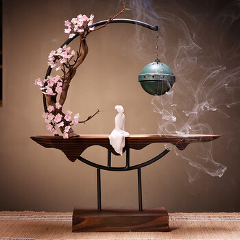 媛丝怡 倒流香摆件新中式创意香薰摆件家用客厅玄关桌面家居装饰摆设