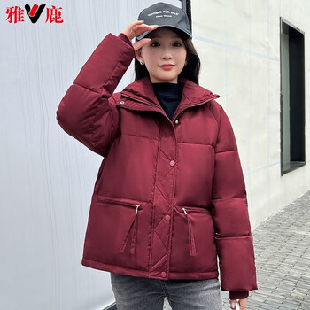雅鹿短款羽绒服女立领宽松韩版小个子2023冬季新款羽绒服时尚百搭外套