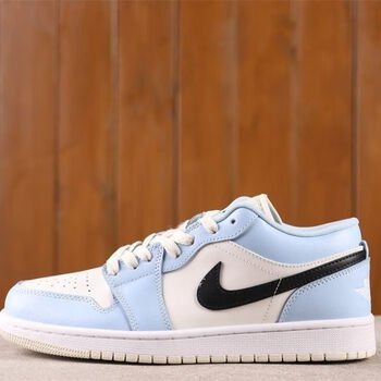 言娴新款aj1黑白蓝低帮休闲防滑篮球鞋男女同款潮流百搭运动板鞋aj1