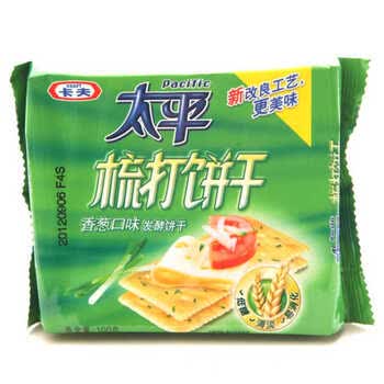 太平梳打饼干香葱口味100g袋苏打酵母咸味