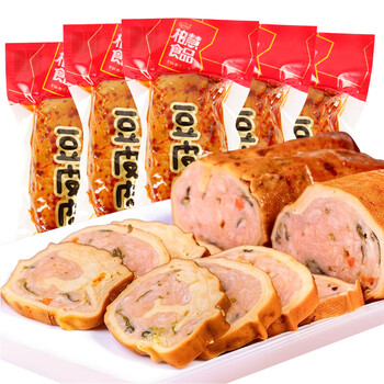 柏慧食品柏慧豆皮肉卷180g*5袋东北辽宁特产鸡肉卷干豆腐年货香肠真空