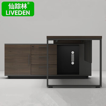 仙踪林办公家具大班台老板桌JLZ-002天然枫1.6米(带柜)+椅子xxx