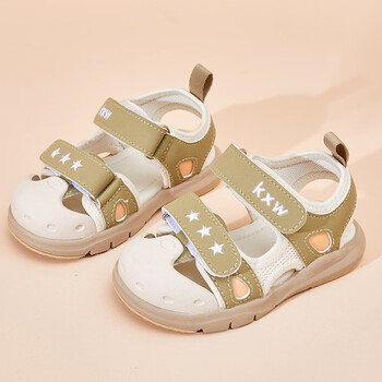 开心娃开心娃男宝凉鞋2023夏季婴幼儿学步防滑童鞋防撞步前鞋女宝机能