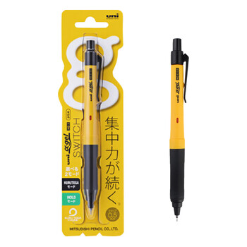 三菱（uni）KURUTOGA自动铅笔 0.5mm双模式软胶笔握不断铅学生考试练字自动铅笔M5-1009GG 黄色 单支装