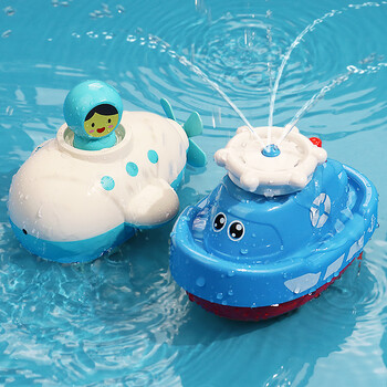 宝宝洗澡玩具抖音电动喷水八爪鱼轮船儿童沐浴小乌龟游泳戏水男孩电动