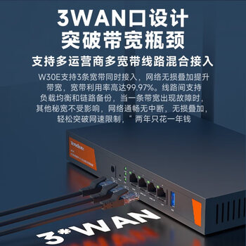 Tenda腾达W30E AX3000 5G双频千兆企业级家用商用高速无线路由器 WiFi6穿墙金属壳体/简易防火墙