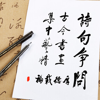 宝克（BAOKE）【热门商品】S21 书法笔软笔秀丽笔中楷 黑色 12支/盒