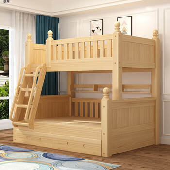 上下床实木上下铺床楼梯爬梯二层带衣柜成人高低床高箱 有衣柜无爬梯