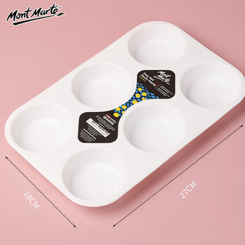蒙玛特(Mont Marte)颜料调色盘6孔27*18cm 绘画调色板美术学生画画用颜料盘 光滑易清洗椭圆调色盒MAPL0003 速写 马克笔绘画