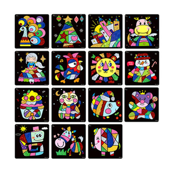 斑彩贴儿童手工diy制作材料包炫彩魔幻艺术贴纸转移贴