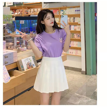 escurltf百褶裙女短裙时尚英伦风英伦风高腰显瘦百搭a字裙半身裙短款