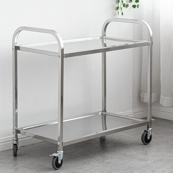 304加厚不锈钢餐车摆摊小推车收餐送餐车酒店快餐店收碗车餐厅酒水车