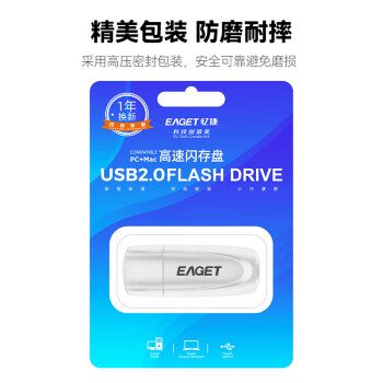 忆捷（EAGET）4GB U盘 USB2.0 招标投标小u盘 公司企业竞标 迷你便携 车载电脑手机通用优盘 白F1