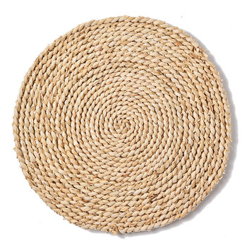 美俸 日式手工蒲草编织垫圆形隔热垫家用锅垫防烫创意餐垫子 日式锅垫