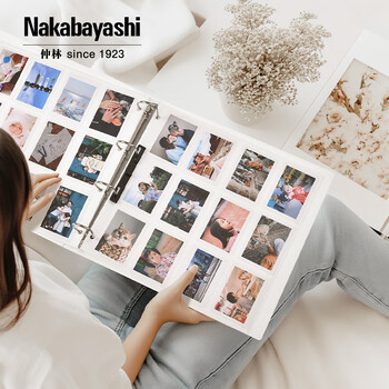 Nakabayashi仲林NCL票夹收纳册九宫格3寸5寸活页卡册大容量IRL-AL-W 240枚拍立得尺寸替芯