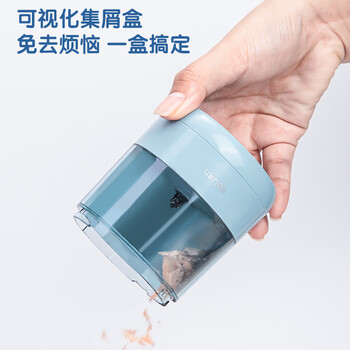 得力（deli） 电动卷笔刀小学生自动削笔器转笔刀 钨钢刀芯 单电源 绿色 68670