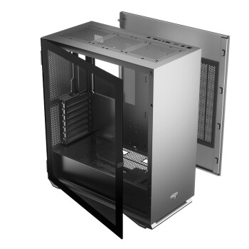 爱国者（aigo）YOGO M2 PRO 钛灰色   游戏鞋盒电脑机箱  E-ATX/ATX主板/兼容30系显卡/360冷排/可竖装显卡