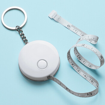 DSB（迪士比）卷尺软尺皮尺迷你卷尺自动卡位 米尺小卷尺量三围钥匙扣伸缩尺子便携 2米白色 LT-720