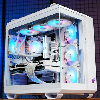 TCOMAS钛钽SJ-A080 360白色 一体式CPU水冷散热器 大冷头加厚冷排风扇ARGB光效 支持intel/AMD