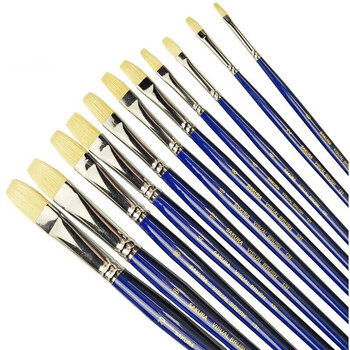 【全网低价】樱花(SAKURA)猪鬃画笔 水粉油画笔丙烯长杆美术颜料刷初学者水彩笔榛形0号美术写生