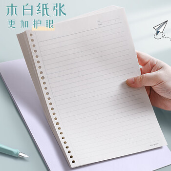 文谷（Wengu）活页本通用替芯a5空白活页纸可拆卸外壳内芯加厚活页纸芯学生考研专用笔记本内芯NA560-5空白*4